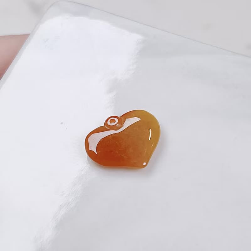 冰紅翡翡翠愛心 | 天然緬甸玉A貨翡翠 | 送禮