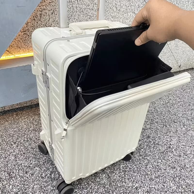 cctogo杯電旅箱 - 20吋前開蓋鋁框箱 夕陽粉