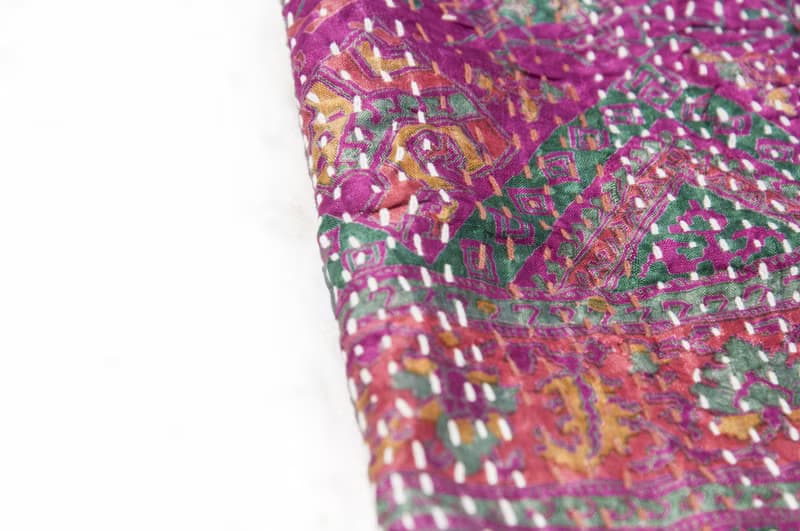 刺繡絲巾/絲綢刺繡圍巾/手縫紗麗線絲巾/印度絲綢刺繡圍巾-非洲色
