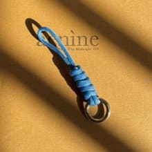 新色) 編織蛇結掛繩 #少年藍+亮銀圈