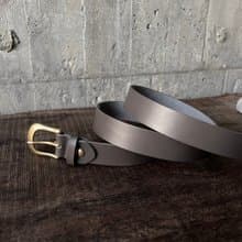 3cm寬 好耐皮帶 馬蹄頭I鐵灰 植鞣革真皮腰帶