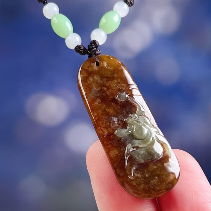 【金玉滿堂】紅翡白肉巧雕金魚項鍊 | 天然緬甸翡翠A貨 | 送禮