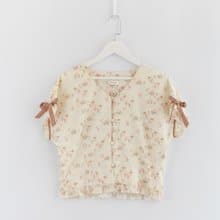 小紅鶴修身V領上衣 - 大人