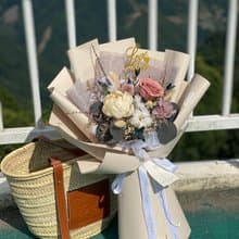 2020情人節花束 情人節禮物  茱萸粉 永生花花束