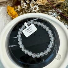 天然小美品透體顯針藍針6.5+mm水晶手珠吸收自身濁氣增加個人氣場