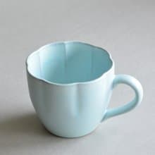 瀬戸焼　花マグカップ　みずはだ　ブルー　360ml