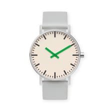 BIJOUONE彼樹灣 B50系列 綠色指針 灰色系硅膠表帶 靜音防水手錶