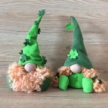 Couple of green forest elves, Boy girl Swedish elves