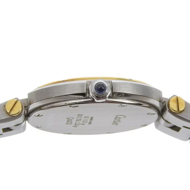 【日本直送】カルティエ CARTIER サントスラウンドSM 腕時計 cal.81 84038288 SS×YG クオーツ アナログ表示 ホワイト文字盤【中古】