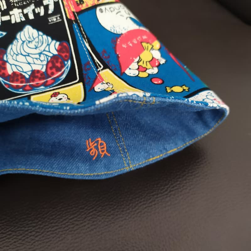 手工雙面漁夫帽/短帽簷/遮陽帽/藍黑/復古牛奶糖