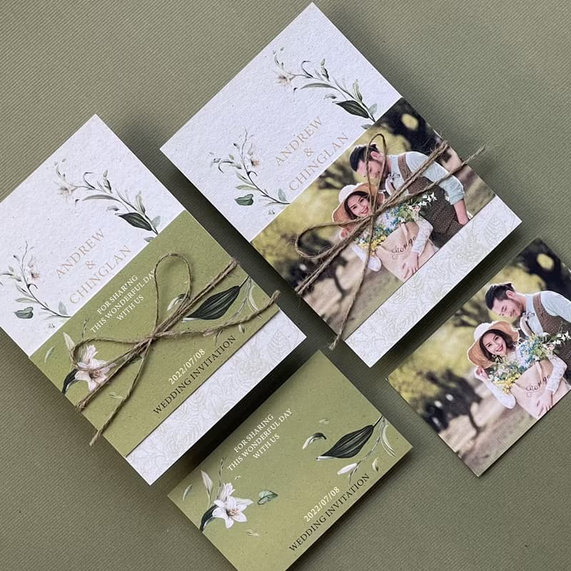 小清新麻繩喜帖.美式婚卡.明信片喜帖