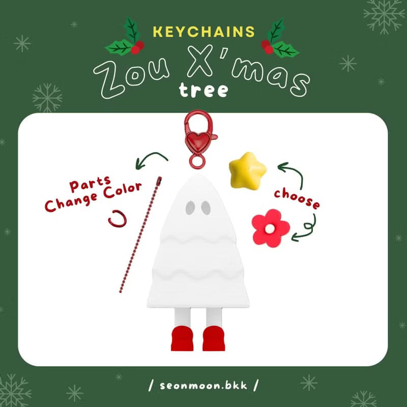 Zou X'mas Keychains - Darkgreen body red shoe