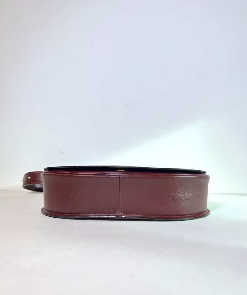 卡地亞Must de Cartier深紅色斜側背包肩背孭手袋 中古vintage