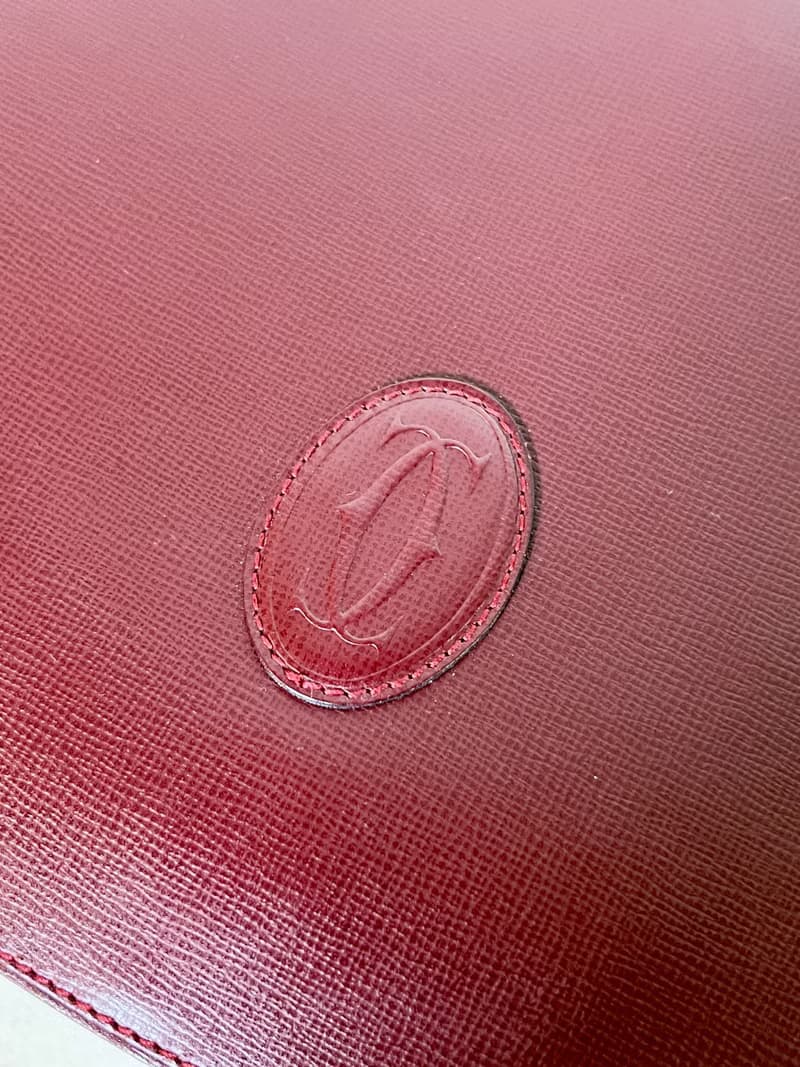 卡地亞Must de Cartier深紅色斜側背包肩背孭手袋 中古vintage