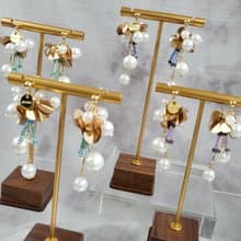 耳環【 浪漫花海 】:: 日本珠 棉花珍珠 油珠 流蘇耳環_AnLawa