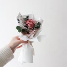 莫藍迪粉永生玫瑰單朵花束