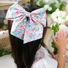 英國LIBERTY FABRICS手工法式大蝴蝶結髮夾-Florence May五月花田