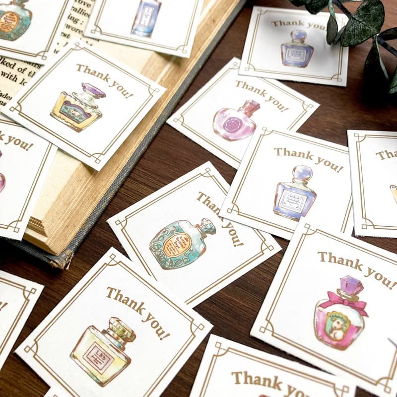 Thank you seal Perfume bottles　香水瓶シール 35枚入り