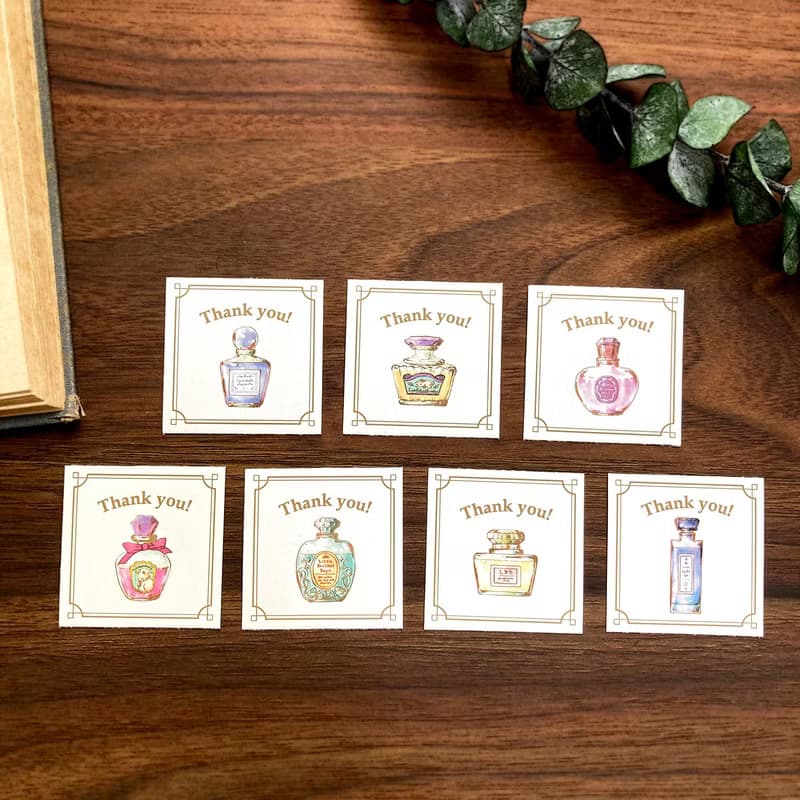 Thank you seal Perfume bottles　香水瓶シール 35枚入り