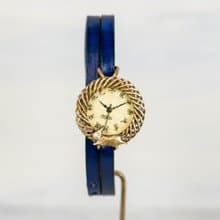 在月亮上跳躍的小兔子 江戶文字手錶  SS 檸檬黃