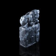 【招財神獸】烏雞翡翠貔貅玉印章 | 天然緬甸玉翡翠A貨 | 送禮