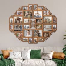 Wall-mounted split photo frame collage Family tree wall art Custom color