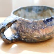 【聖誕節禮物】小精靈手捏唯美印象繪畫風杯子湯碗寵物碗手工陶