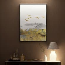 流金山色I - 輕奢流金山峰掛畫/新年掛畫/金色大氣客廳掛畫