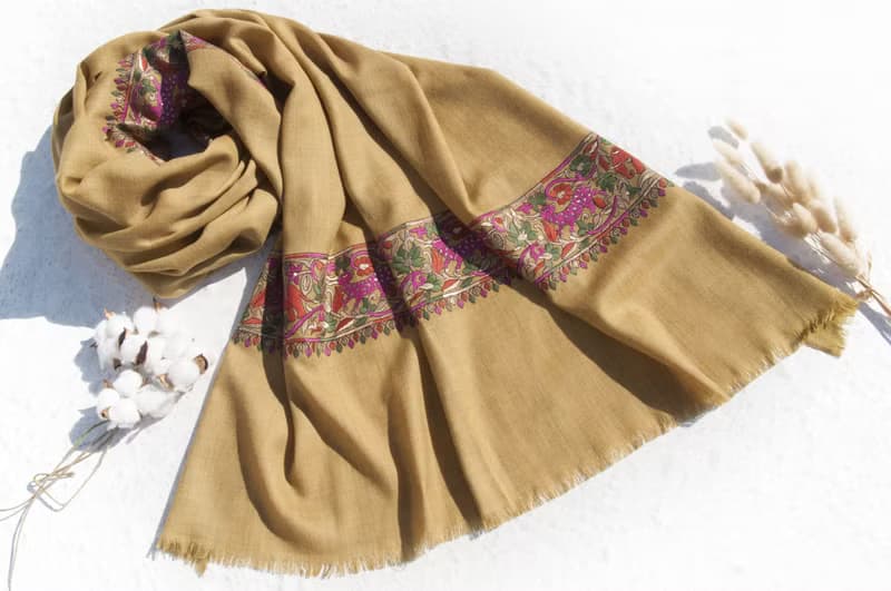手織圍巾 編織圍巾 保暖毛毯 羊絨毯 刺繡毛毯 喀什米爾Cashmere/羊絨圍巾/純羊毛圍巾披巾/戒指絨披肩-刺繡動物