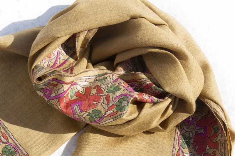 手織圍巾 編織圍巾 保暖毛毯 羊絨毯 刺繡毛毯 喀什米爾Cashmere/羊絨圍巾/純羊毛圍巾披巾/戒指絨披肩-刺繡動物