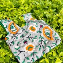 手工刺繡 銀色 花卉 手提包 小包 包包 手袋 手提袋