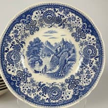 德國唯寶布爾根蘭藍色深湯碗 9 件復古