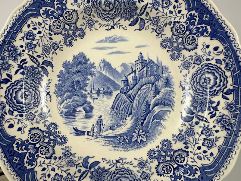 德國唯寶布爾根蘭藍色深湯碗 9 件復古