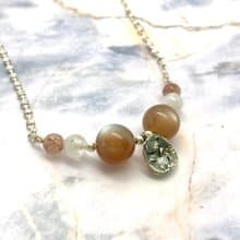 刺蝟寶寶小太陽 //天然礦石純銀項鍊