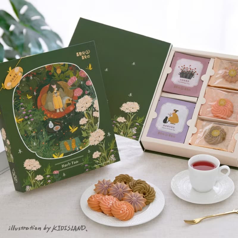 【喜憨兒】恬靜花園禮盒(B) I 花草茶 I 手工餅乾