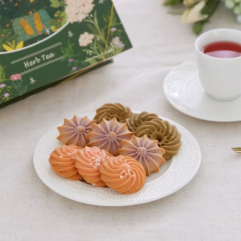 【喜憨兒】恬靜花園禮盒(B) I 花草茶 I 手工餅乾