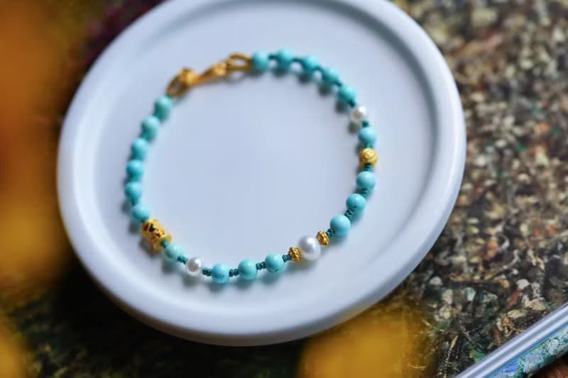 天然綠松石 純銀如意 設計單圈手鍊手串s