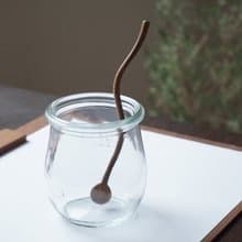 柄が曲がった木のマドラー, チーク