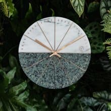 【奇鈺家居】一片大理石鐘風格家居飾品蛇紋石