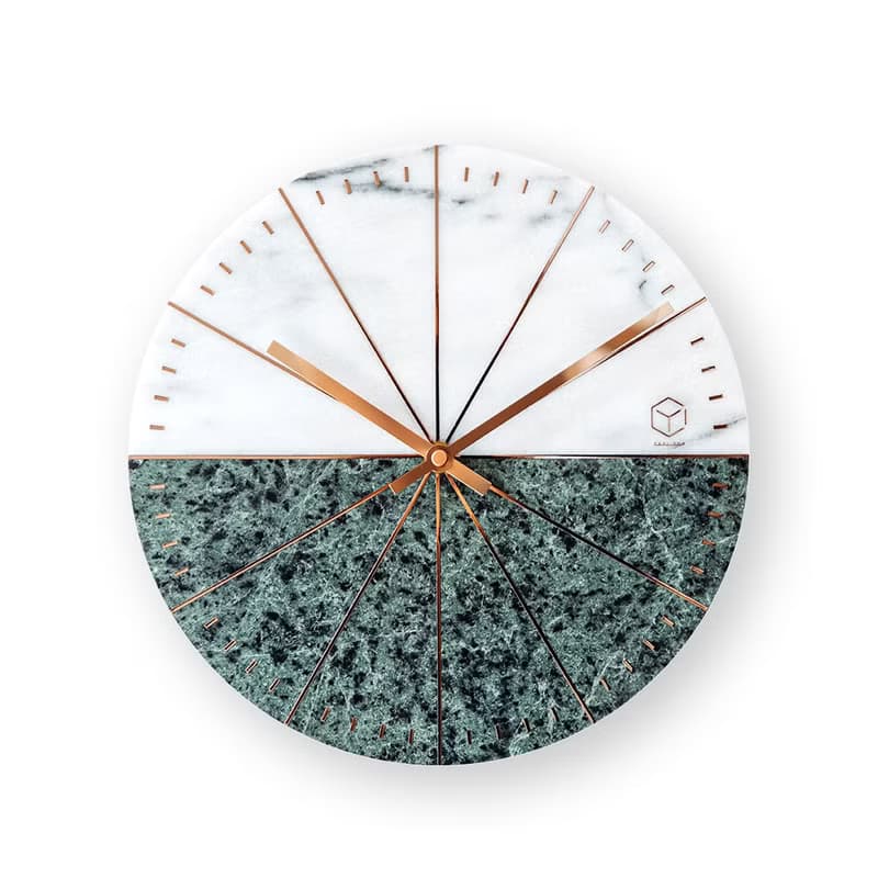 【奇鈺家居】一片大理石鐘風格家居飾品蛇紋石