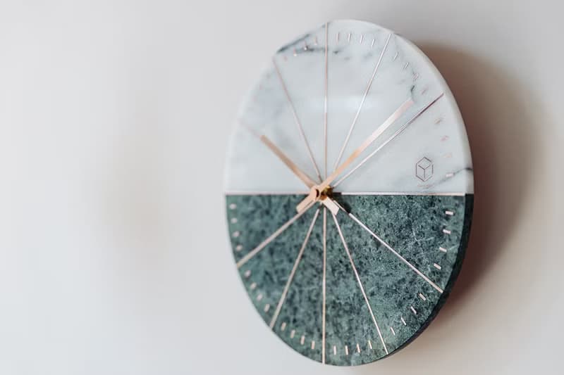 【奇鈺家居】一片大理石鐘風格家居飾品蛇紋石