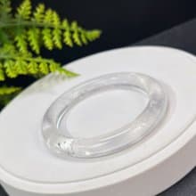 白水晶手镯 55MM 冰透星光閃片 白色水晶手環 淨化磁場 平安護佑