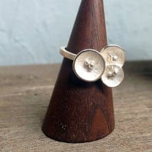 純銀戒指~心花朵朵開~青冶金工手作的詩手工戒指,幸福中!