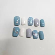 手工穿戴甲/ 逐沫美人魚 /圖甲型為短方圓