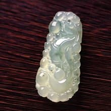 冰種飄花翡翠懷古龍牌項鍊 | 天然緬甸玉翡翠A貨 | 送禮