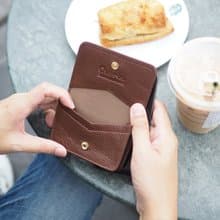 Classic card (Dark choco : Namecard case, card case, cow leather, dark brown