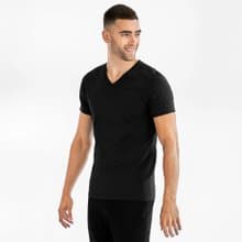 北歐極簡 - V-Neck 有機棉男用V領T / 素T /  T-shirt (黑)