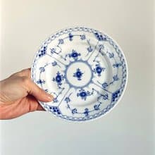 Plate, Blue fluted Half lace collection, 17 cm, Royal Copenhagen