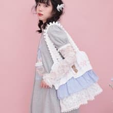 甜美可愛 層層花邊 小熊蝴蝶結蛋糕單肩包