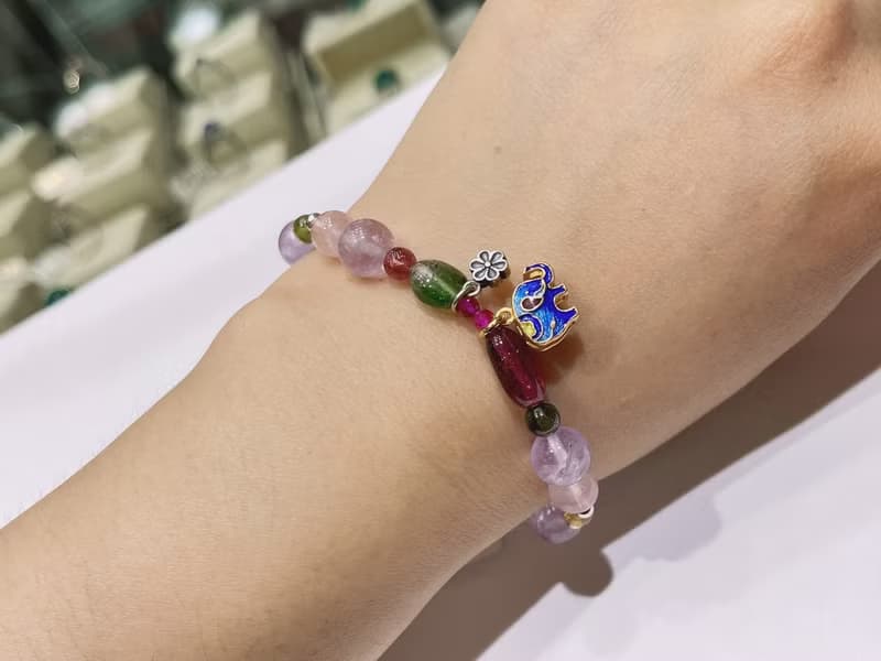 寶麗金珠寶-天然碧璽水晶銀飾手鍊